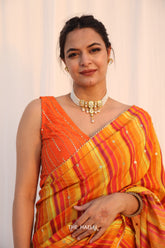 Isabelle Orange Hand-Embroidered Blouse
